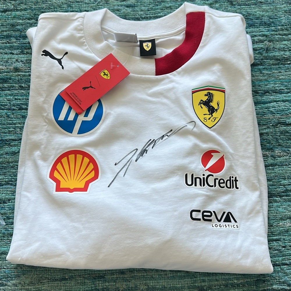 FORMULA ONE FERRARI JERSEY- SIGNED BY CHARLES LECLERC (Accepting Offers) - Picture 2 of 6